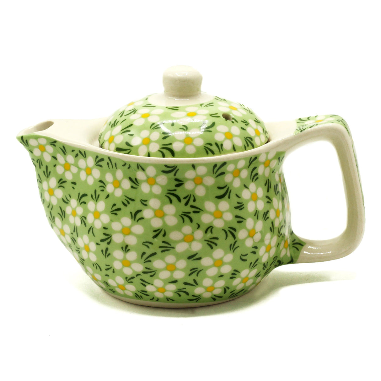 Small Herbal Teapot - Green Daisey - SHAMTAM.COM