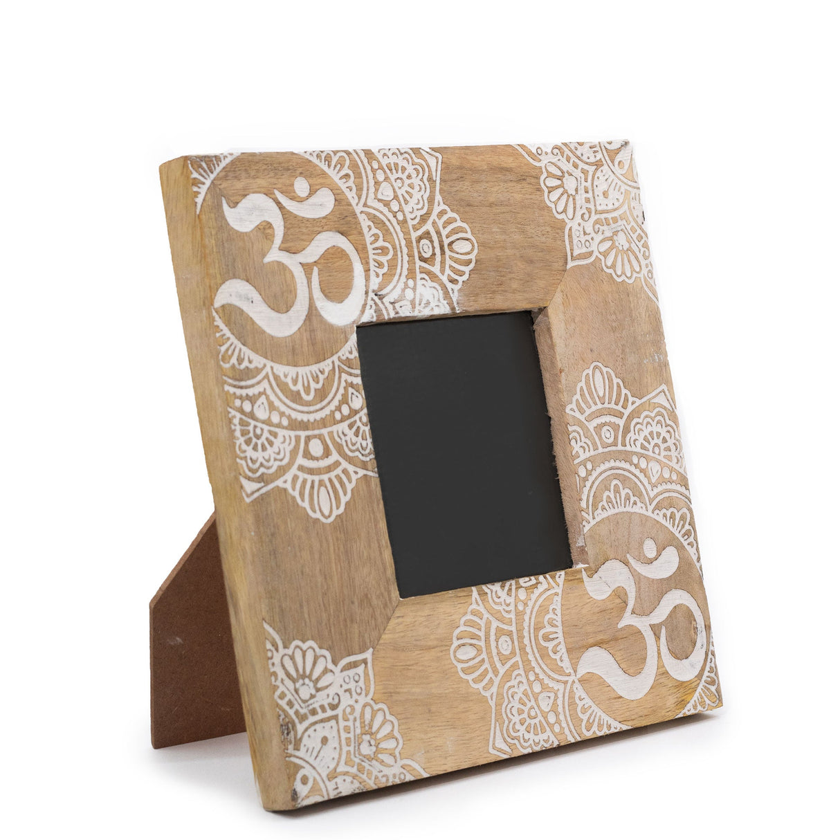 Small Mango Wood Picture Framel (for 10x15cm) 20x20x2cm - Mandala - White - SHAMTAM.COM