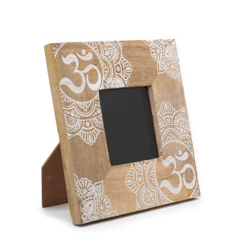 Small Mango Wood Picture Framel (for 10x15cm) 20x20x2cm - Mandala - White - SHAMTAM.COM