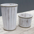 Wooden Bin - Whitewash 21x29cm - SHAMTAM.COM