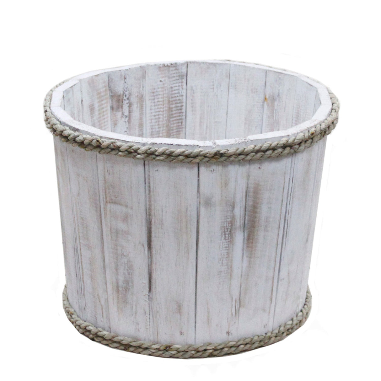 Wooden Bin - Whitewash 21x29cm - SHAMTAM.COM