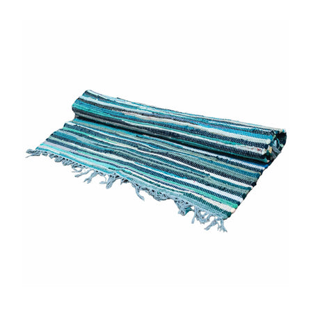 Rag Rug - Aqua Blues 50x90cm - SHAMTAM.COM