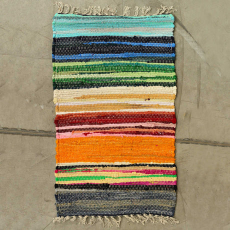 Small Rag Rug - 50x90cm - premium quality - Rainbow Colours - SHAMTAM.COM