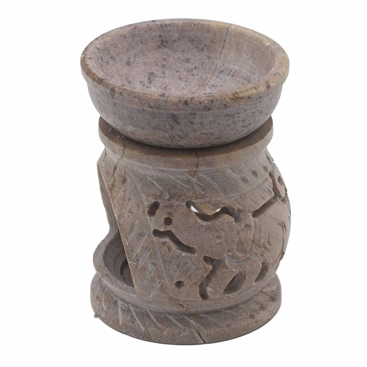 Elephant Oil Burner Soapstone 8cm - SHAMTAM.COM