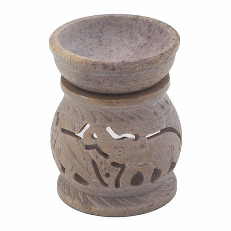 Elephant Oil Burner Soapstone 8cm - SHAMTAM.COM