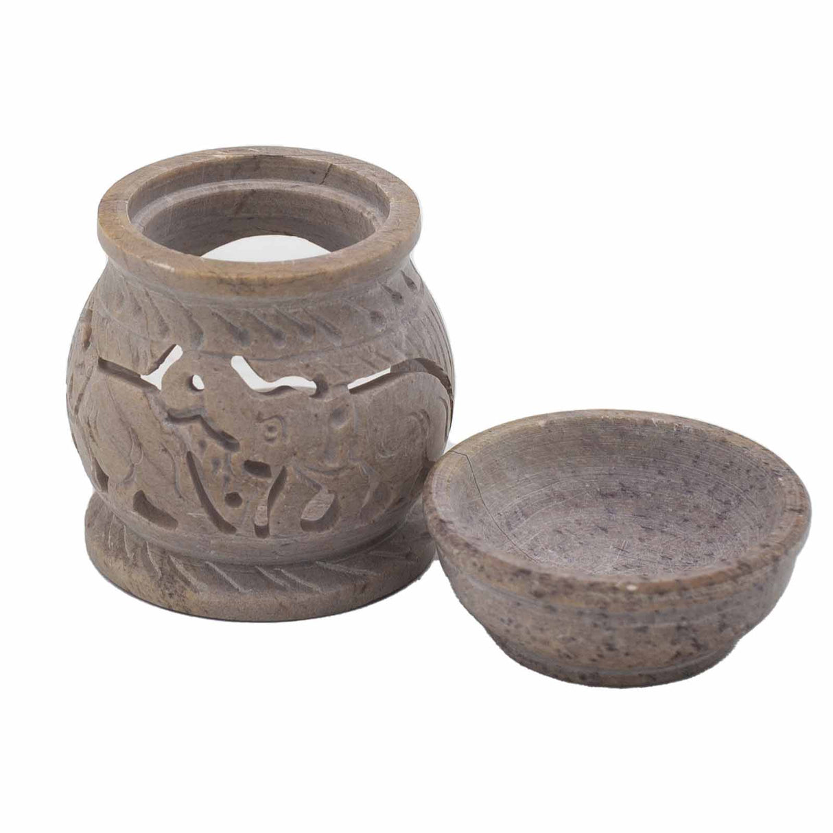 Elephant Oil Burner Soapstone 8cm - SHAMTAM.COM