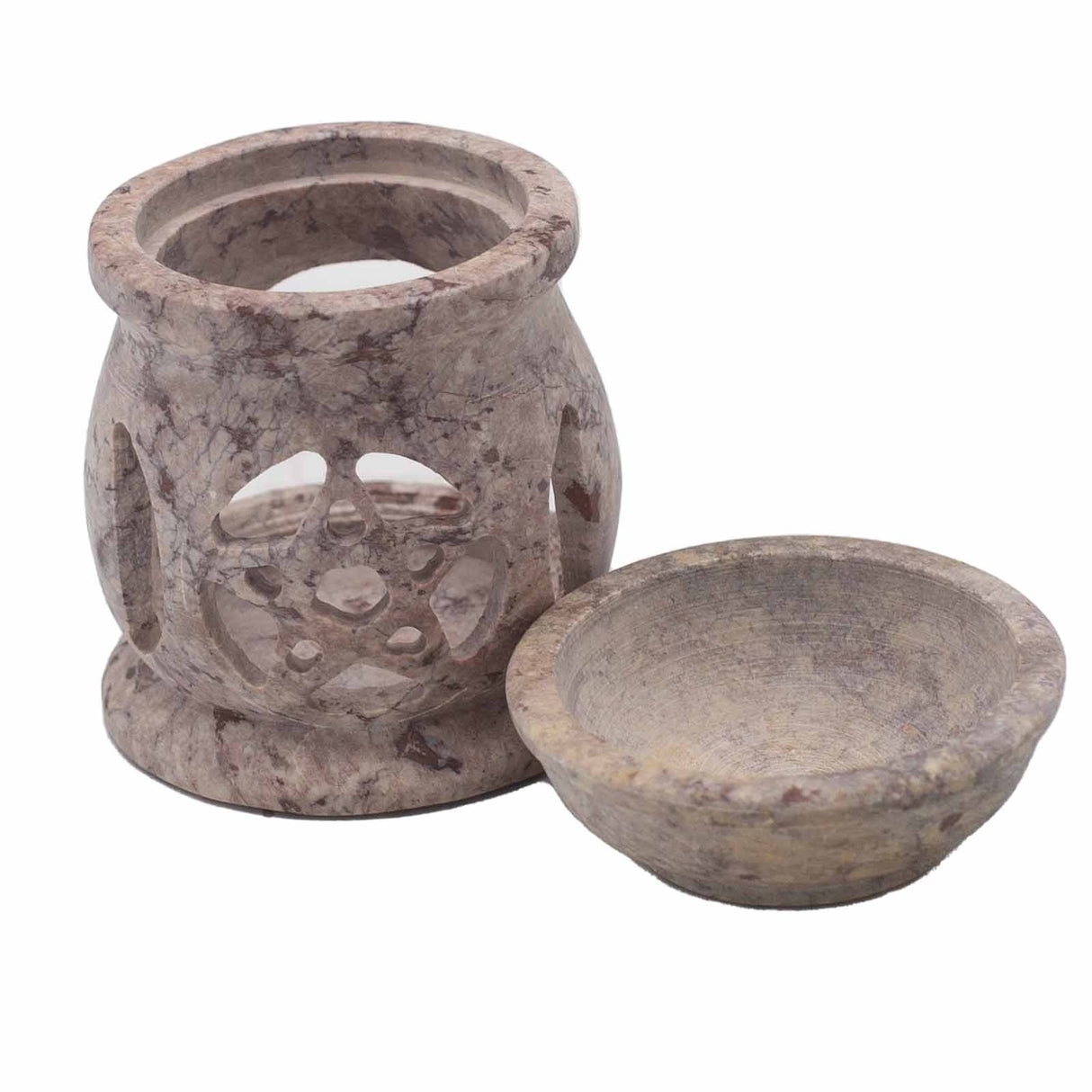 Oil Burner Soapstone 8cm - Three Moon Pentagon - SHAMTAM.COM