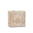 Small Square Box 10x10x4.2cm - Buddha Face Whitewash - SHAMTAM.COM