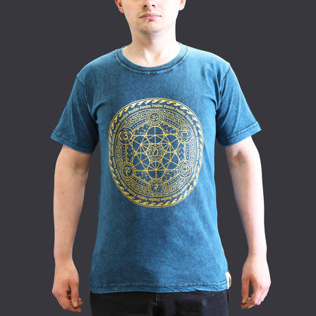 Small Stone Washed T-Shirt - Chakra - Blue - SHAMTAM.COM