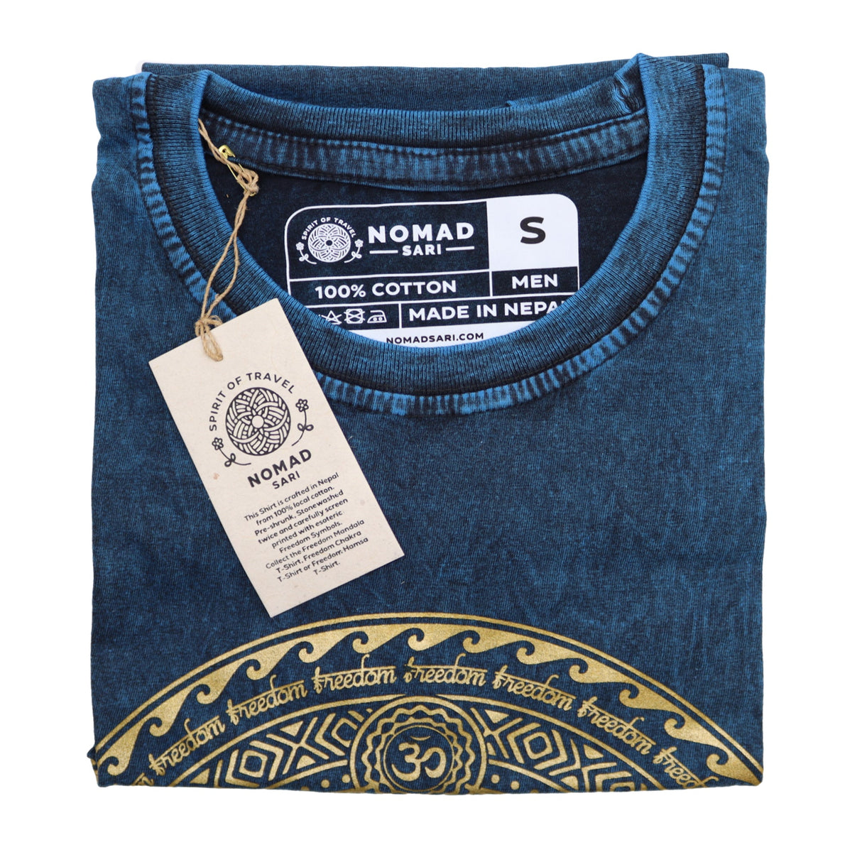 Small Stone Washed T-Shirt - Chakra - Blue - SHAMTAM.COM