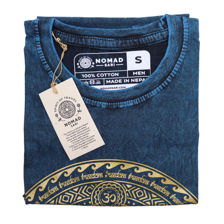 Small Stone Washed T-Shirt - Chakra - Blue - SHAMTAM.COM