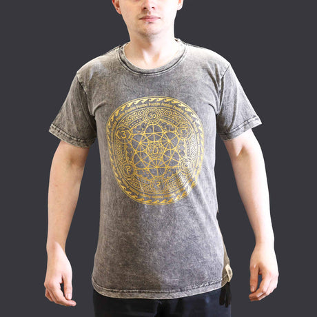 Small Stone Washed T-Shirt - Chakra - Dark Grey - SHAMTAM.COM