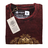 Small Stone Washed T-Shirt - Hamsa - Maroon - SHAMTAM.COM