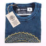 Small Stone Washed T-Shirt - Mandala - Blue - SHAMTAM.COM