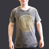 Small Stone Washed T-Shirt - Mandala - Dark Grey - SHAMTAM.COM