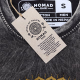 Small Stone Washed T-Shirt - Mandala - Dark Grey - SHAMTAM.COM