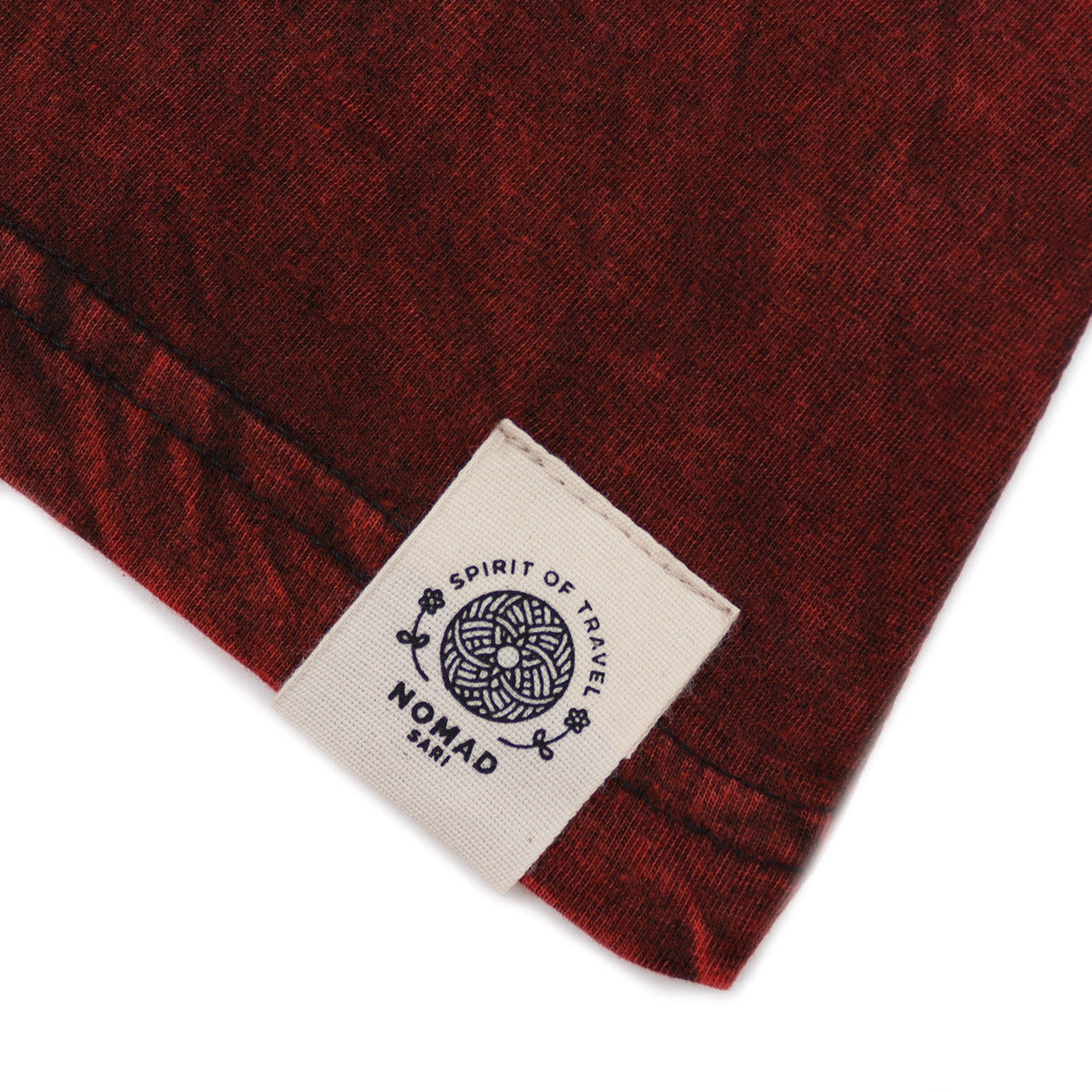 Small Stone Washed T-Shirt - Mandala - Maroon - SHAMTAM.COM
