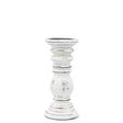 Small Whitewashed Mango Wood Candle Holder - Vintage Distressed Finish, 23x10cm - SHAMTAM.COM