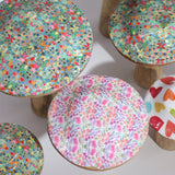 Hand - Painted Small Wooden Mushroom with Floral Design – Perfect Nature - Inspired Decor Accent - SHAMTAM.COM