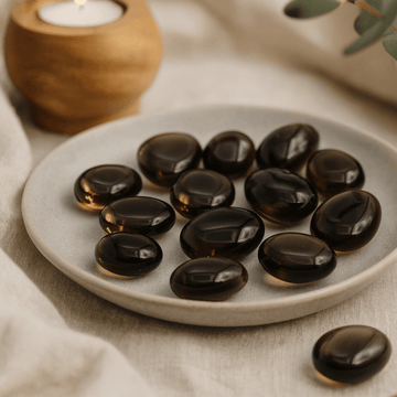 Piedras pulidas de cuarzo ahumado, 24 piezas