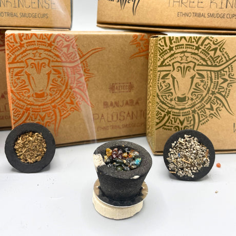 Mayan Myyrh Sage Smudge Cups - Banjara - SHAMTAM.COM