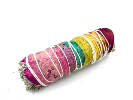 Smudge Stick - 7 Chakras Rose Petals Sage 10 cm (Chakra) - SHAMTAM.COM