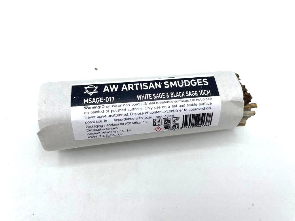 White Sage & Black Sage Smudge Stick 10cm - SHAMTAM.COM