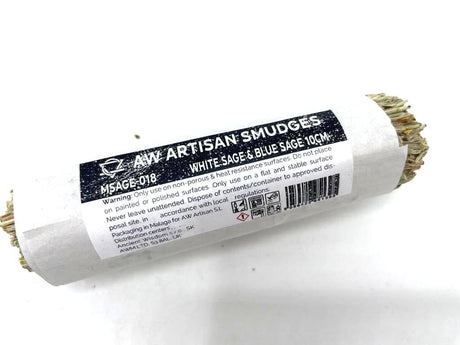 White Sage & Blue Sage Smudge Stick 10cm - SHAMTAM.COM