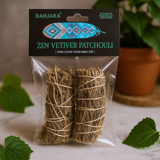 Røgelsespinde Vetiver Patchouli Banjara — Pakke med 2