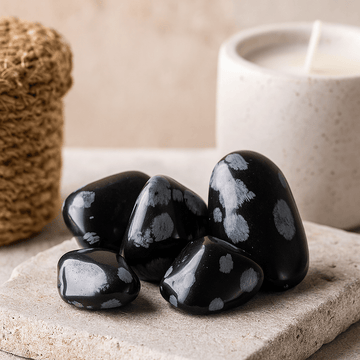 Snowflake Obsidian Tumbled Stones, 24 Pieces
