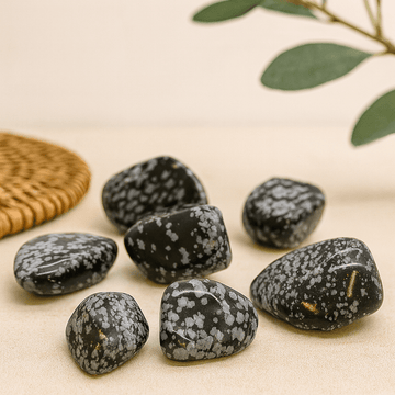 Piedras pulidas de obsidiana copo de nieve extra grandes, 18 piezas