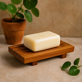 Soap Dish Mahogany Wood Grid Drainer - SHAMTAM.COM