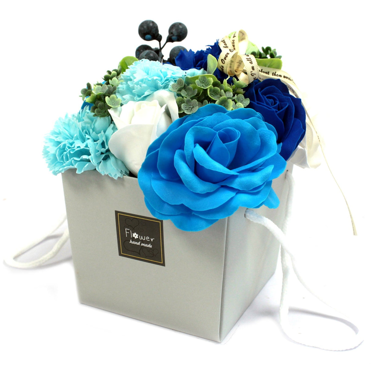 Soap Flower Bouquet - Blue Wedding - SHAMTAM.COM