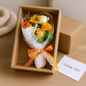Soap Flower Bouquet Gift Box, Orange - SHAMTAM.COM