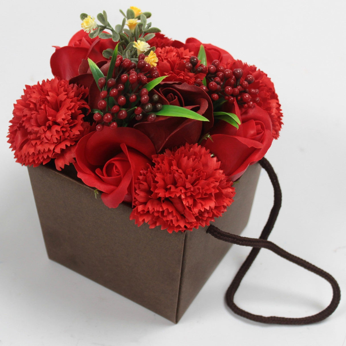 Soap Flower Bouquet - Red Rose & Carnation - SHAMTAM.COM