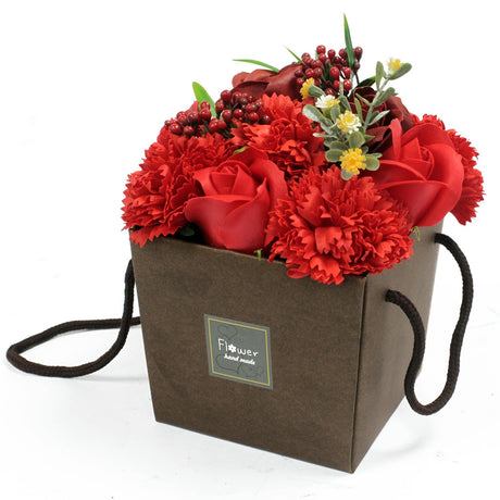 Soap Flower Bouquet - Red Rose & Carnation - SHAMTAM.COM