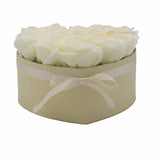 Soap Flower Gift Bouquet - 13 Cream Roses - Heart - SHAMTAM.COM