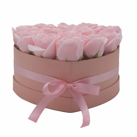 Soap Flower Gift Bouquet - 13 Pink Roses - Heart - SHAMTAM.COM