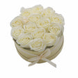 Soap Flower Gift Bouquet - 14 Cream Roses - Round - SHAMTAM.COM