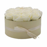 Soap Flower Gift Bouquet - 14 Cream Roses - Round - SHAMTAM.COM