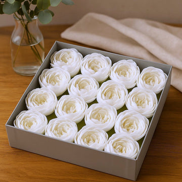 Soap Flower Peony Extra Large White 10 Pack