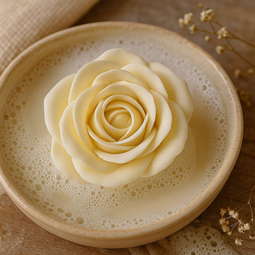 Sæbeblomster Stor Rose Elfenben 10 Pakke