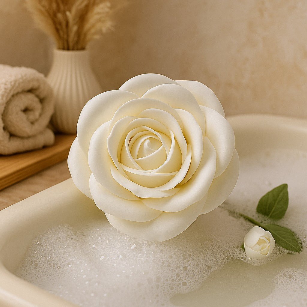 Soap Flowers Large Rose White 10 Pieces - SHAMTAM.COM