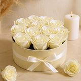 Soap Rose Bouquet 14 Cream Roses Round - SHAMTAM.COM