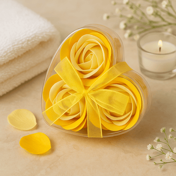 Soap Roses Heart Box Set of 3