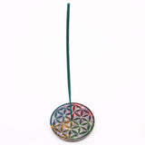 Vibrant Flower of Life Soapstone Incense Burner – Enhance Spiritual Harmony & Meditation - SHAMTAM.COM