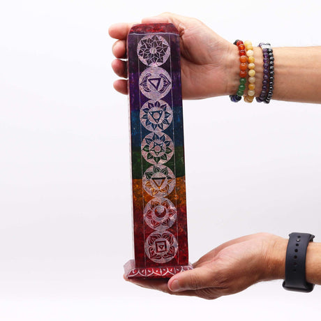 Chakra Harmony Soapstone Incense Holder - 7 Chakra Symbols for Meditation & Energy Balance - SHAMTAM.COM