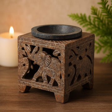 Soapstone Oil and Wax Melt Burner Elephant 10x7.5cm