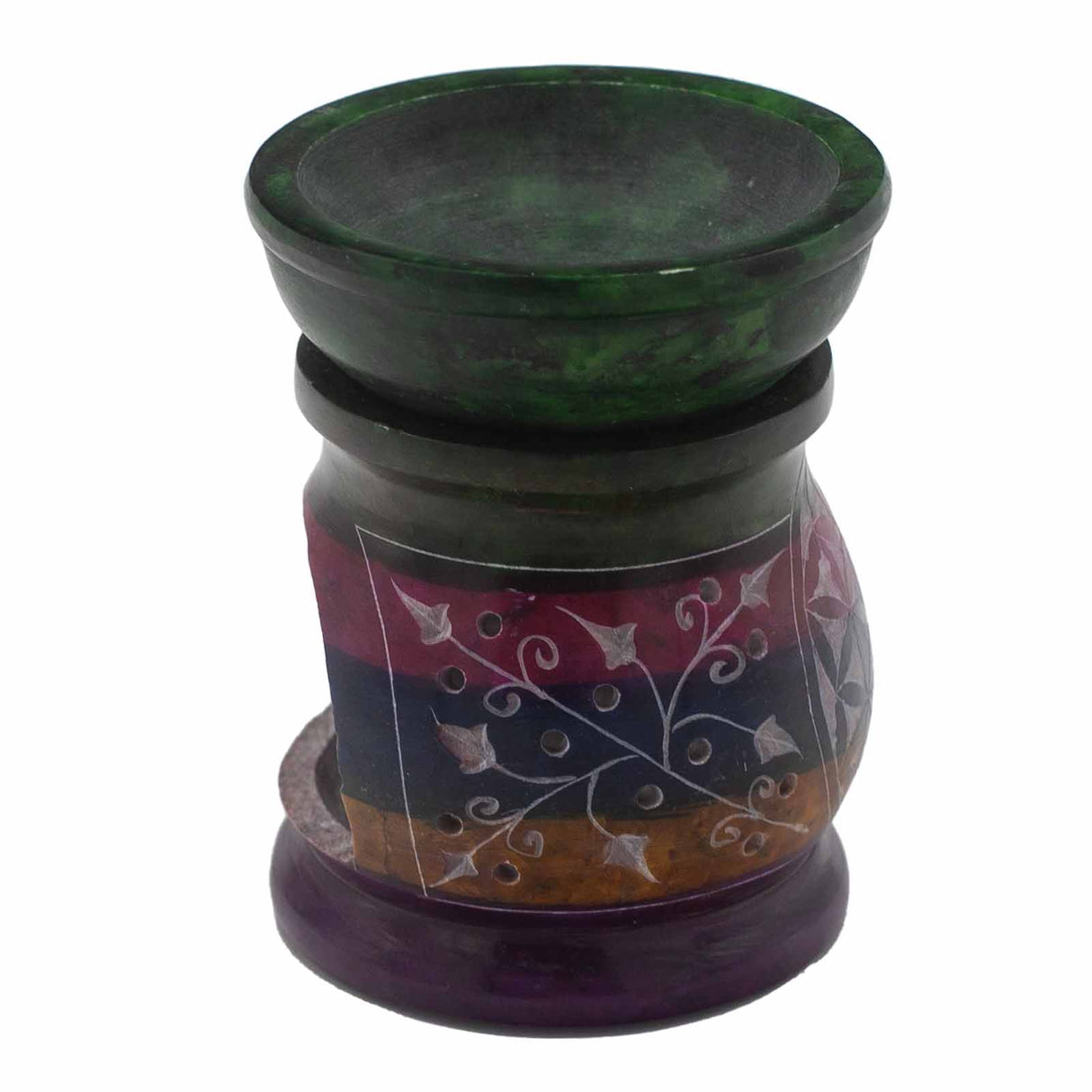 Flower of Life Oil Burner Soapstone 10cm - SHAMTAM.COM