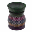 Flower of Life Oil Burner Soapstone 10cm - SHAMTAM.COM